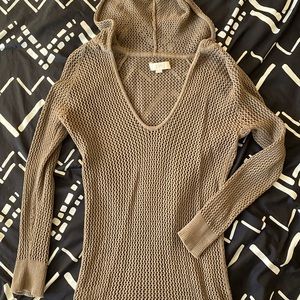 Ann Taylor Loft mesh pullover hoodie